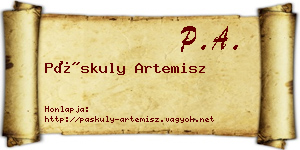 Páskuly Artemisz névjegykártya